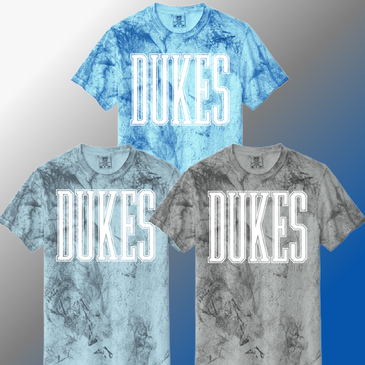 Garber Dukes - Skinny Varsity Font Color Blast Tee (Adult)