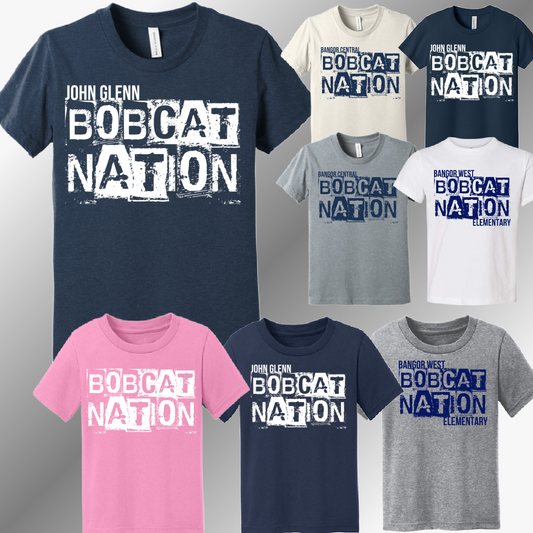 Bangor Bobcats - Distressed Block Tee (Youth)