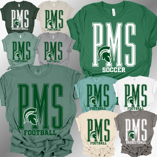 Pinconning Spartans - PMS MIDDLE SCHOOL YOU CHOOSE THE SPORT Tee (Adult)