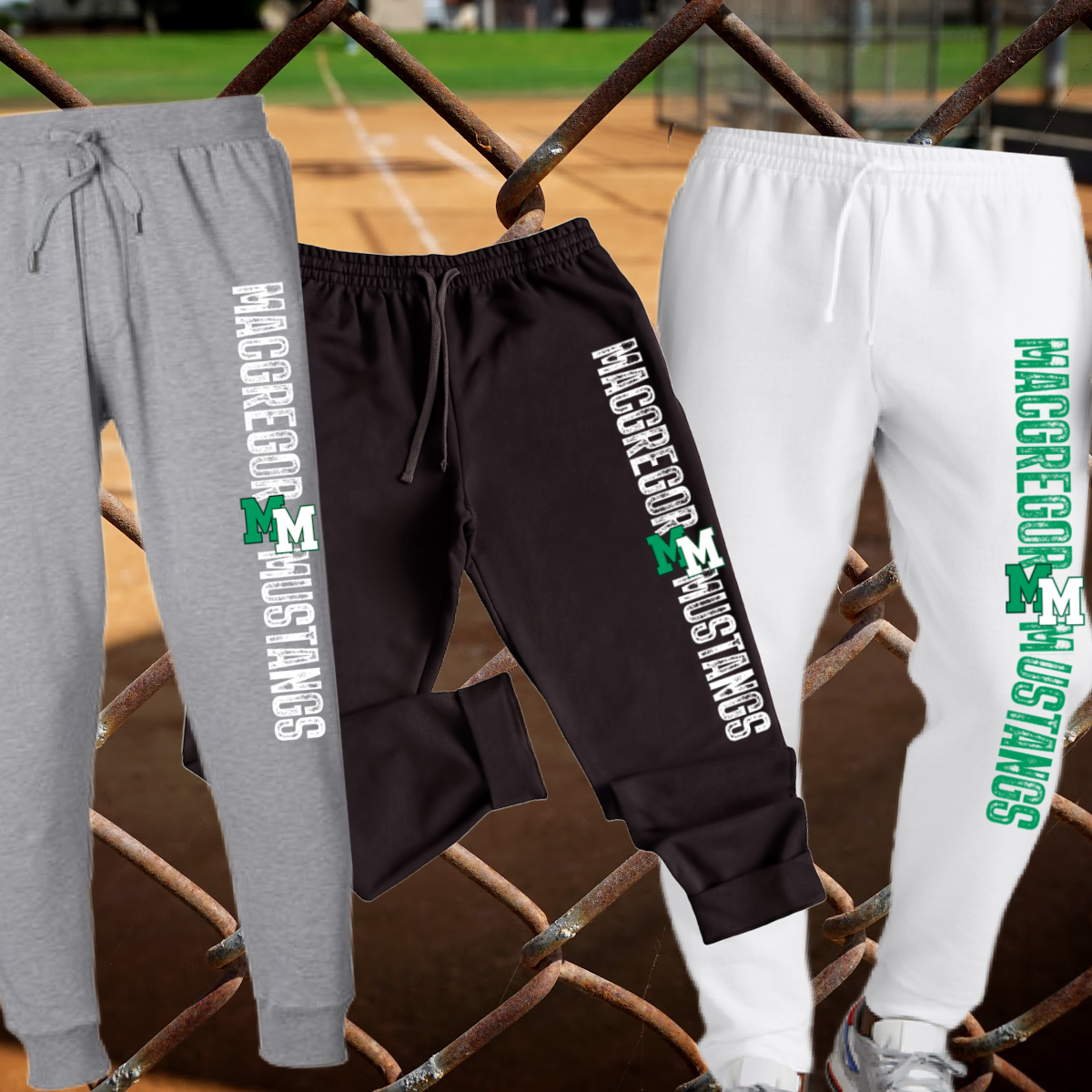 MacGregor Mustangs - Vertical Wording  Basic Joggers (Youth & Adult)