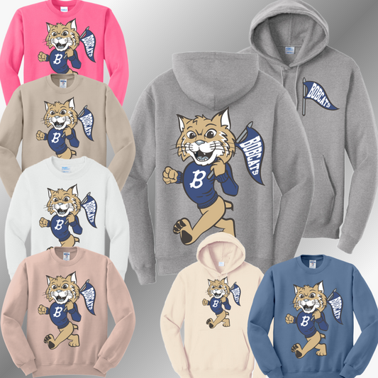 Bangor Bobcats - Vintage Mascot Basic Sweatshirt (Adult)