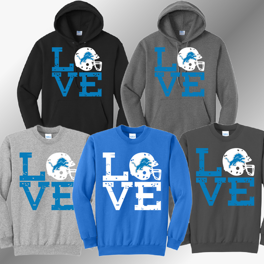 Detroit Football LOVE - Basic Sweatshirt (Adult)