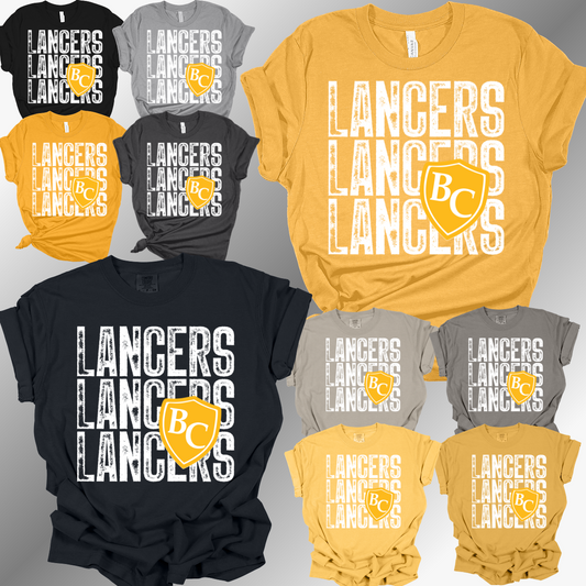 Bullock Creek Lancers - Distressed Stacked Tee (Adult)