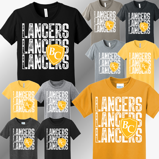 Bullock Creek Lancers - Distressed Stacked Tee (Youth)