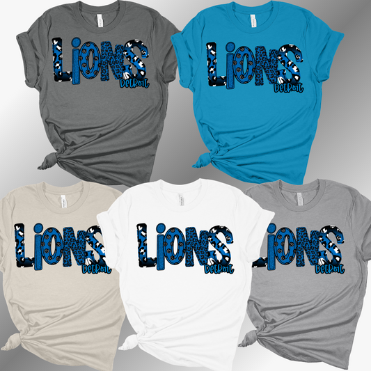 Detroit Football Spirit Font - Bella Canvas Tee (Adult)