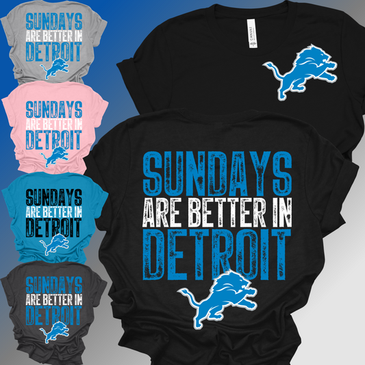 Detroit Football Sundays Are Better - Bella Canvas Tee (Adult)