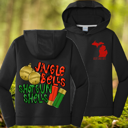 Great Lakes Boys - Jingle Bells Shotgun Shells Performance Hooded Sweatshirt (Youth & Adult)