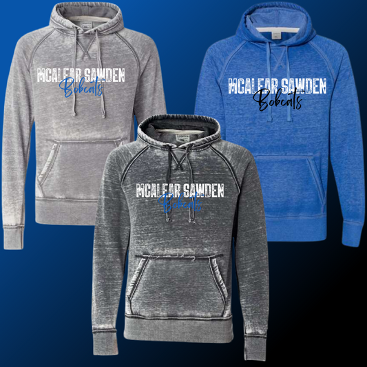 McAlear Sawden Bobcats - Simple Stamped Acid Wash Hoodie