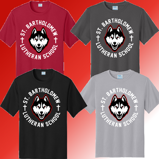 St. Bartholomew School - Round Mascot Dri Fit Tee (Youth & Adult) - MADE TO ORDER/TWO WEEKS