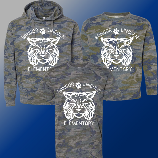 Bangor Lincoln - Camouflage Big Logo Tee & Sweatshirt (Youth & Adult)