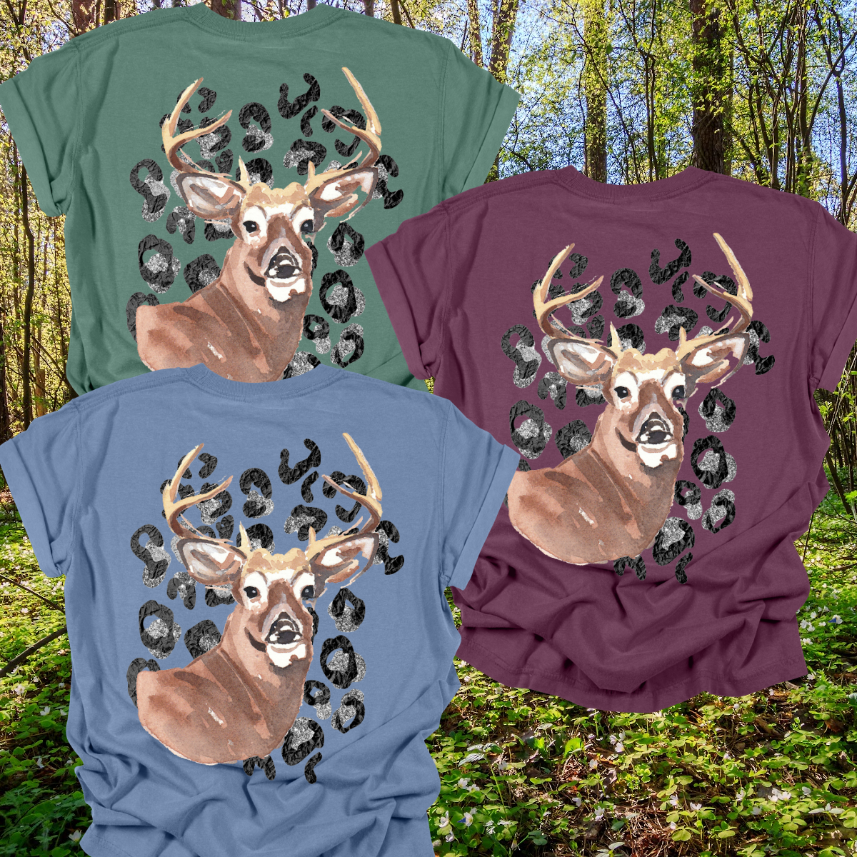 Great Lakes Girls - Water Color Deer Comfort Colors Tee (Adult)