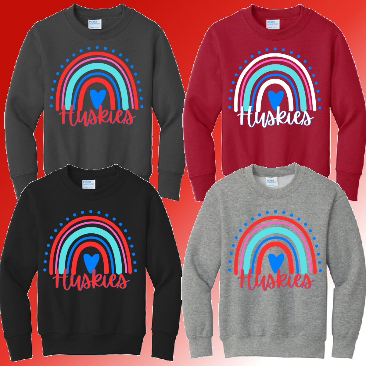 St. Bartholomew School - Rainbow Basic Crewneck (Youth & Adult) - MADE TO ORDER/TWO WEEKS