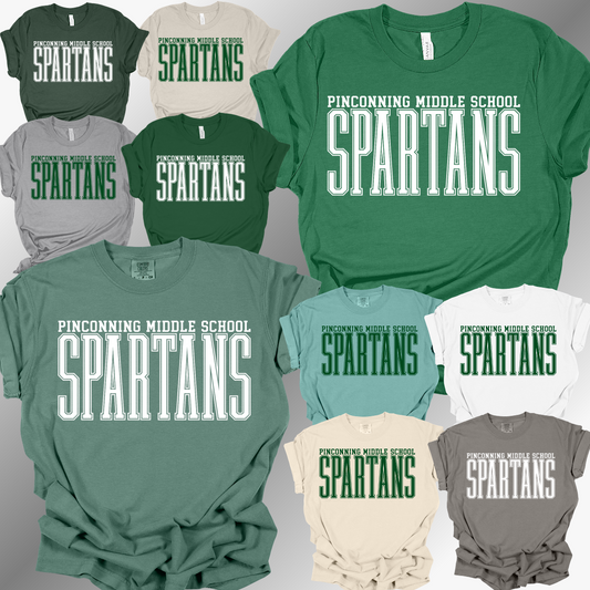 Pinconning Spartans - Middle School Tall Varsity Font Tee (Adult)