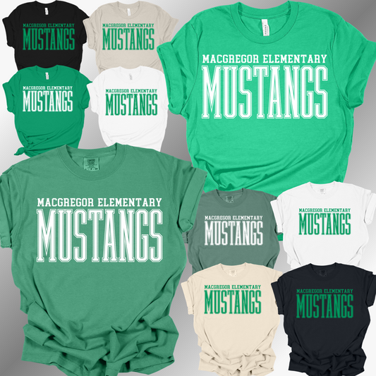 MacGregor Mustangs - Tall Skinny Font Tee (Adult)