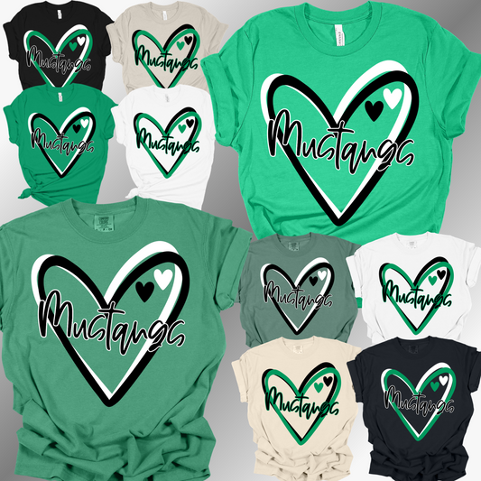 MacGregor Mustangs - Doodle Heart Tee (Adult)