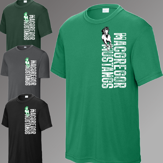 MacGregor Mustangs - Vertical Distressed Performance Tee (Youth & Adult)