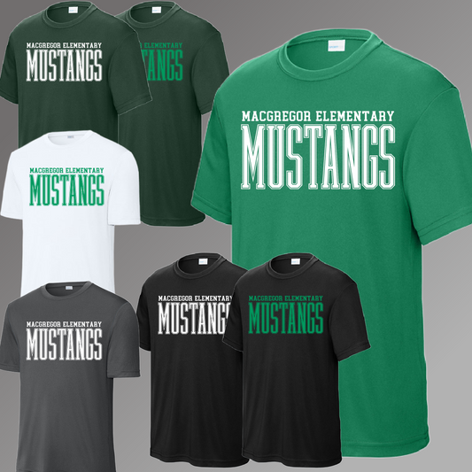 MacGregor Mustangs - Tall Skinny Font Performance Tee (Youth & Adult)