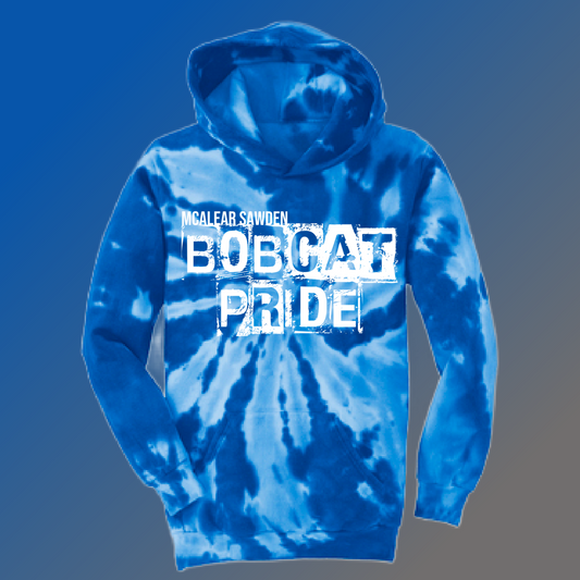 McAlear Sawden Bobcats  - Tie Dye Distressed Block Sweatshirt
