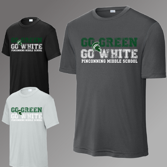 Pinconning Spartans - Middle School Go Green Go White Performance Tee (Youth)