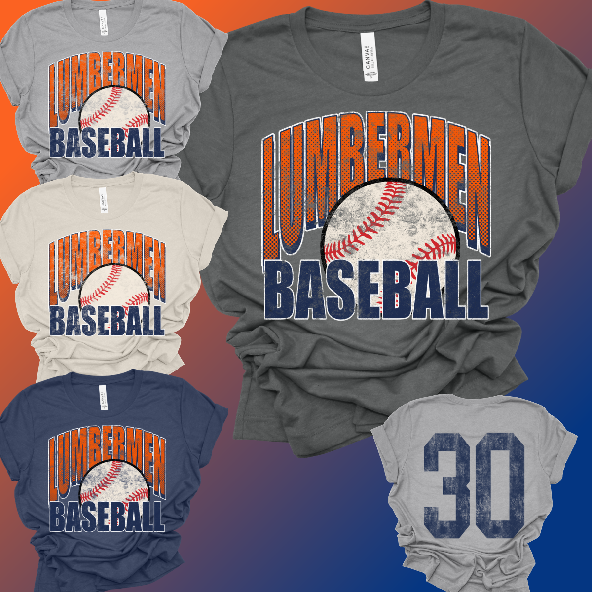 Mid Michigan Lumbermen - BASEBALL Grunge Tee (Toddler, Youth & Adult)