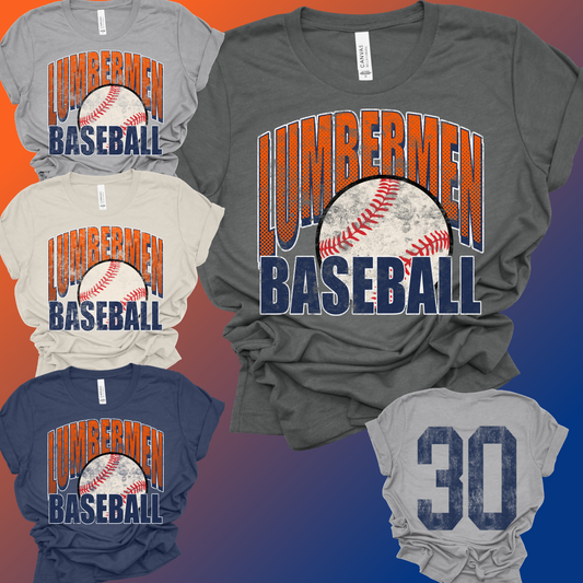 Mid Michigan Lumbermen - BASEBALL Grunge Tee (Toddler, Youth & Adult)