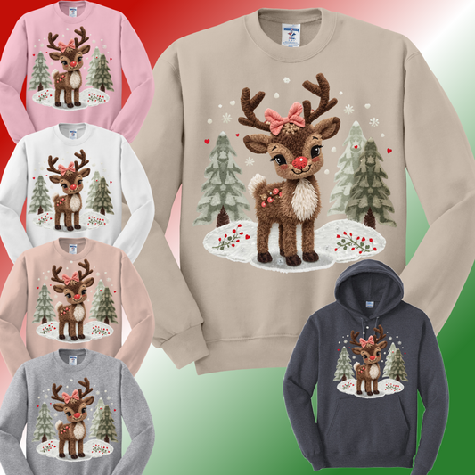 Cute Reindeer Sweatshirt (Adult)