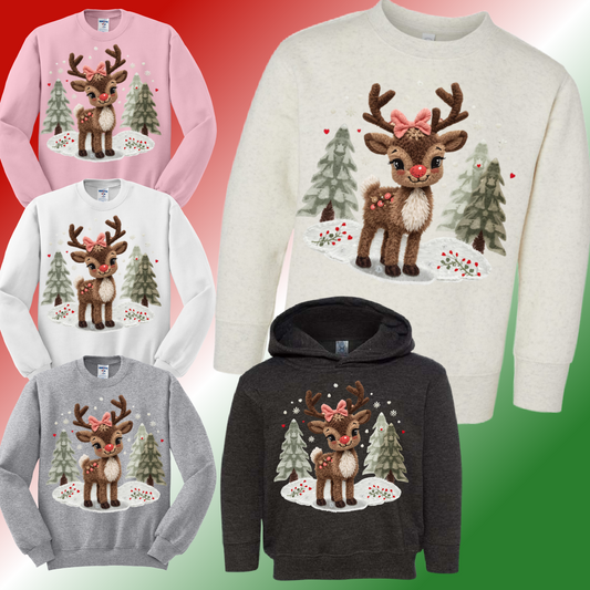 Cute Reindeer Sweatshirt (Youth)