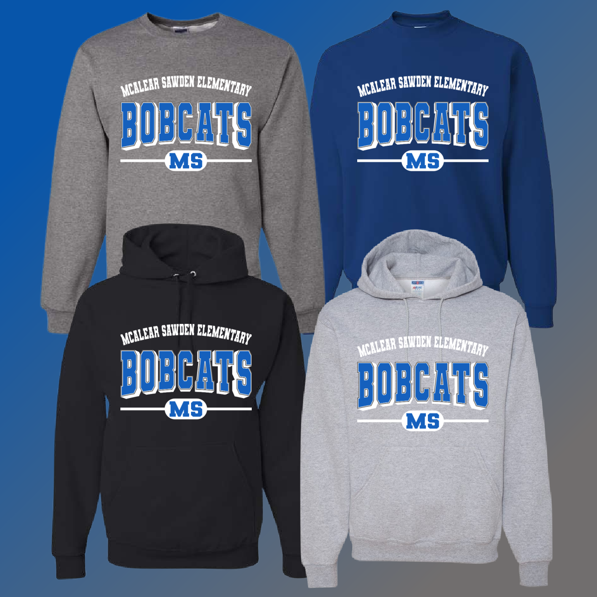McAlear Sawden Bobcats  - Varsity Mascot Basic Sweatshirt