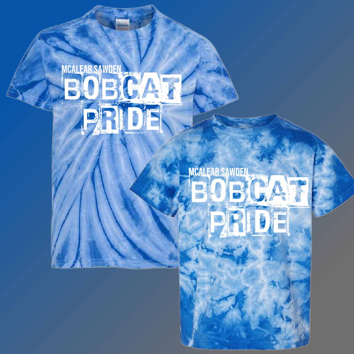 McAlear Sawden Bobcats - Distressed Block Tie Dye Tee