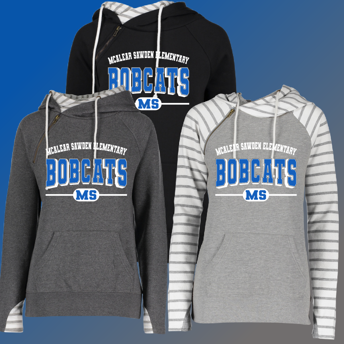 McAlear Sawden Bobcats - Varsity Mascot Double Hooded Sweatshirt