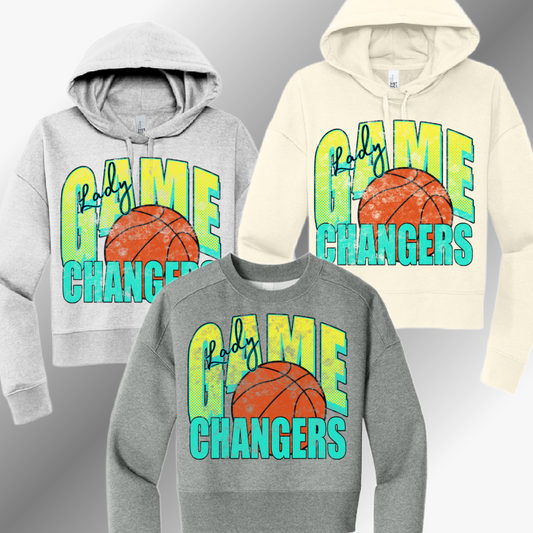GLB Lady Game Changers - Grunge Basketball Cropped Sweatshirt (Adult)