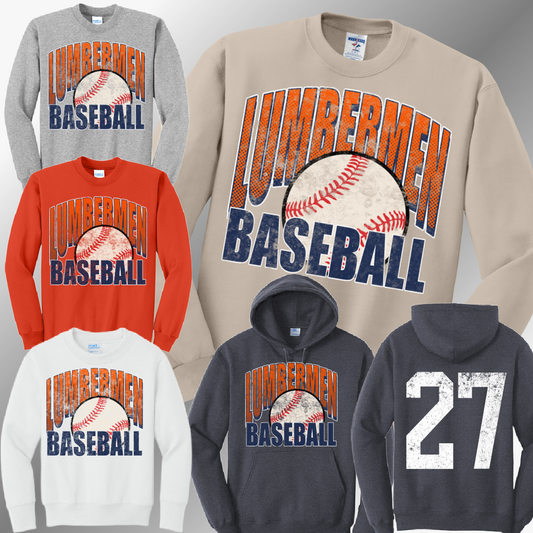 Mid Michigan Lumbermen - Grunge Baseball Sweatshirt (Adult)