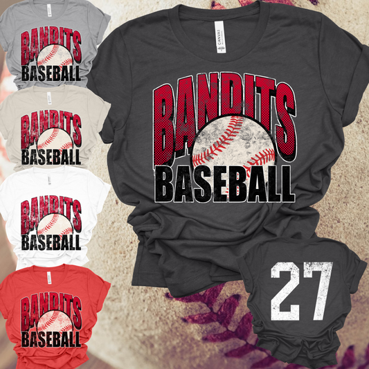 Bay City Bandits - BASEBALL Grunge Tee (Toddler, Youth & Adult)