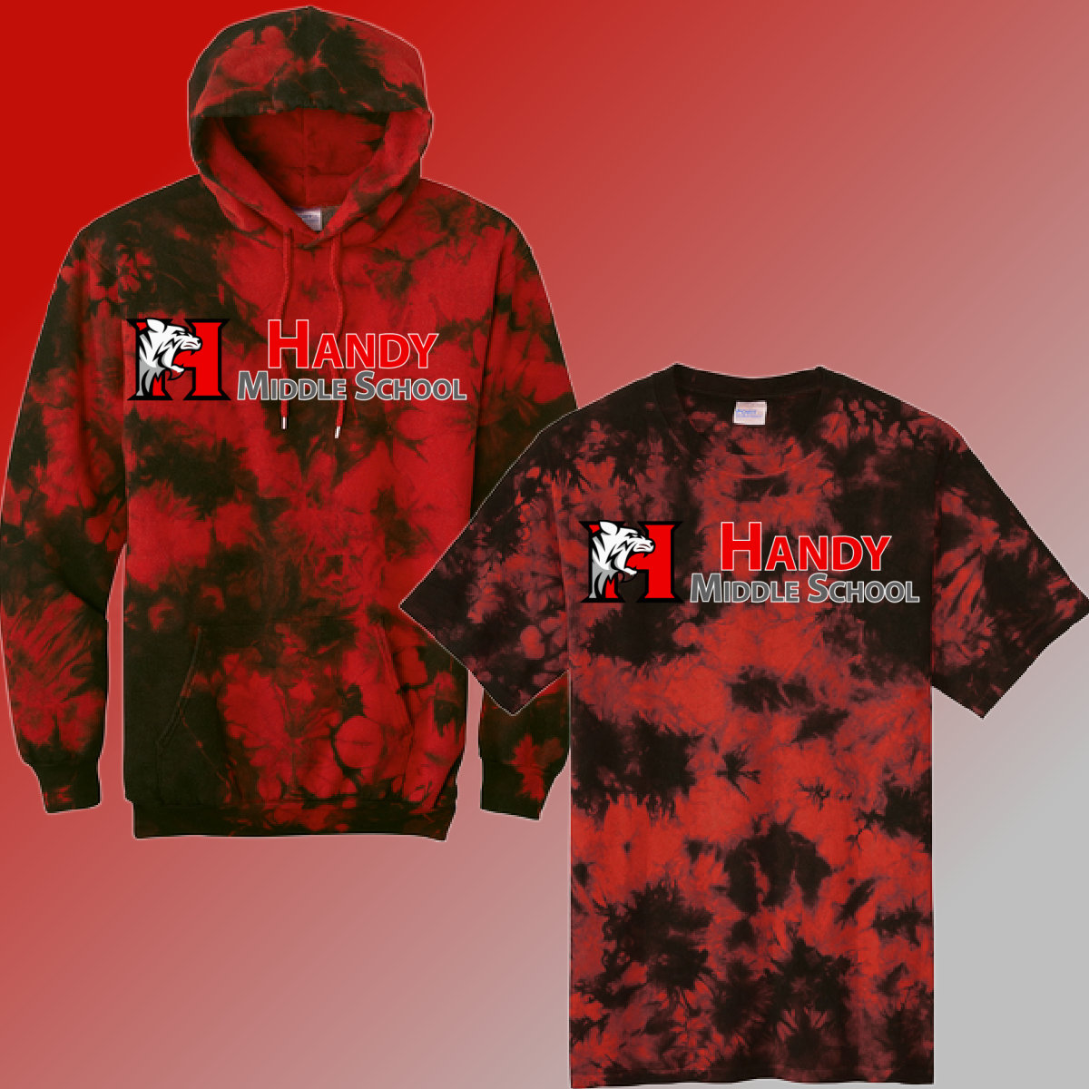 Handy Wildcats - Logo Red Tie Dye (Adult)