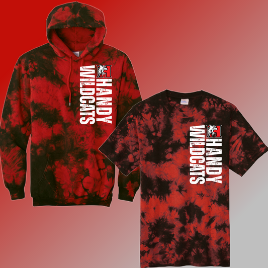 Handy Wildcats - Distressed Vertical Red Tie Dye (Adult)