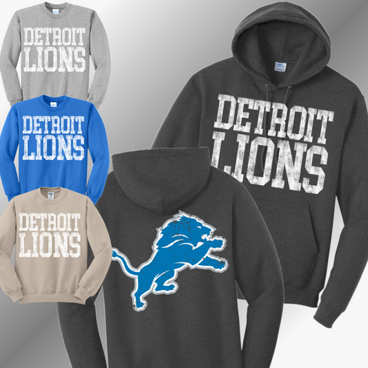 Detroit Football Back Logo - Basic Sweatshirt (Adult)