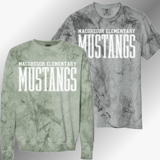 MacGregor Mustangs - Tall Skinny Font Color Blast (Adult)