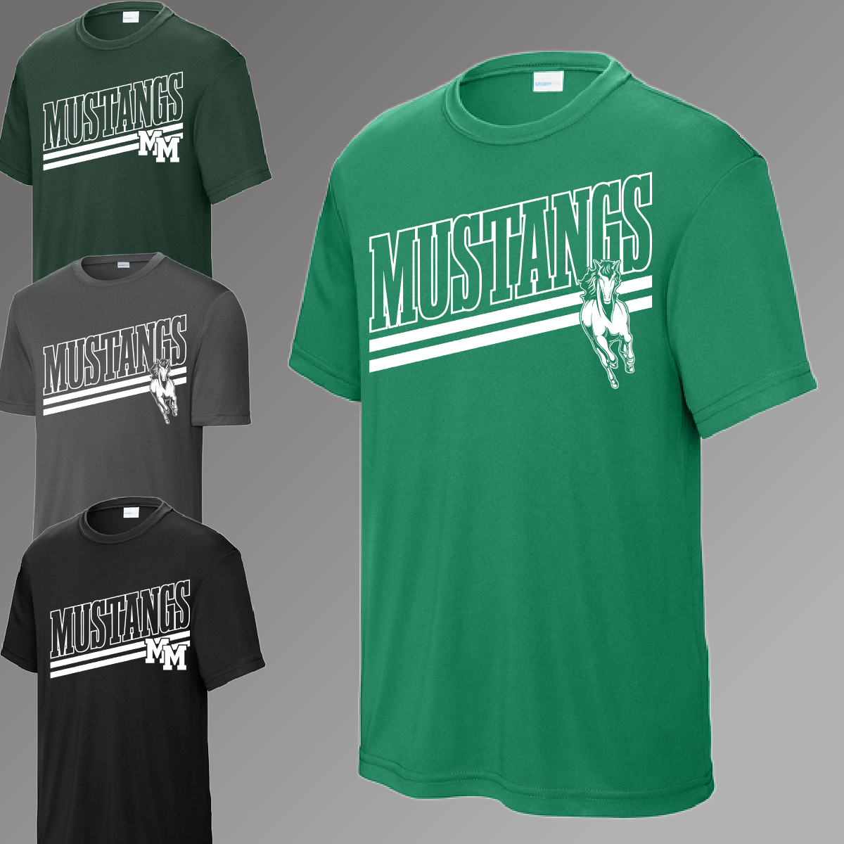MacGregor Mustangs - Angled Mascot Performance Tee (Youth & Adult)