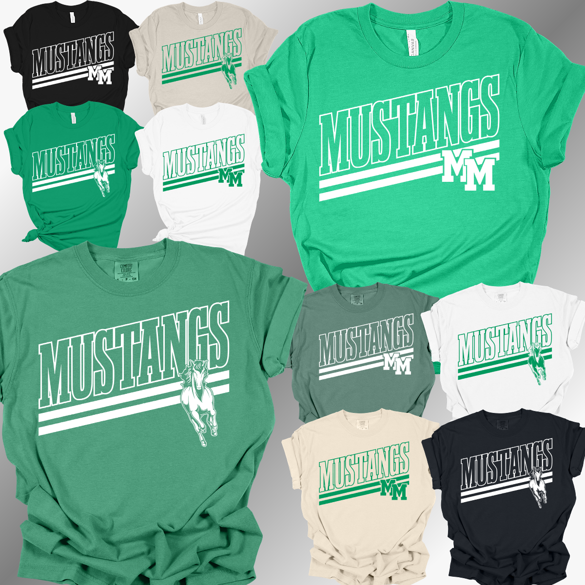 MacGregor Mustangs - Angled Mascot Tee (Adult)