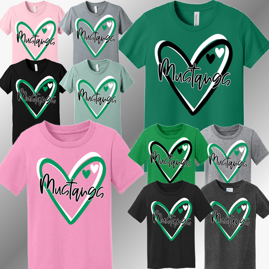 MacGregor Mustangs - Doodle Heart Tee (Youth)