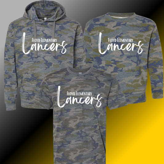 Floyd Lancers - Camouflage Simple Script Tee & Sweatshirt (Youth & Adult) - MADE TO ORDER/TWO WEEKS