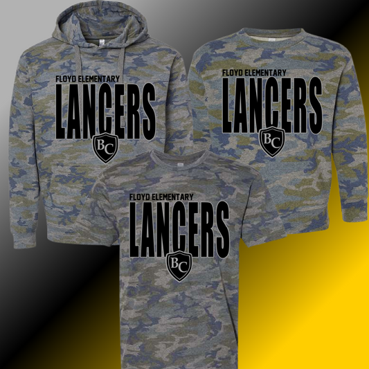 Floyd Lancers - Camouflage Tall Logo Tee & Sweatshirt (Youth & Adult) - MADE TO ORDER/TWO WEEKS