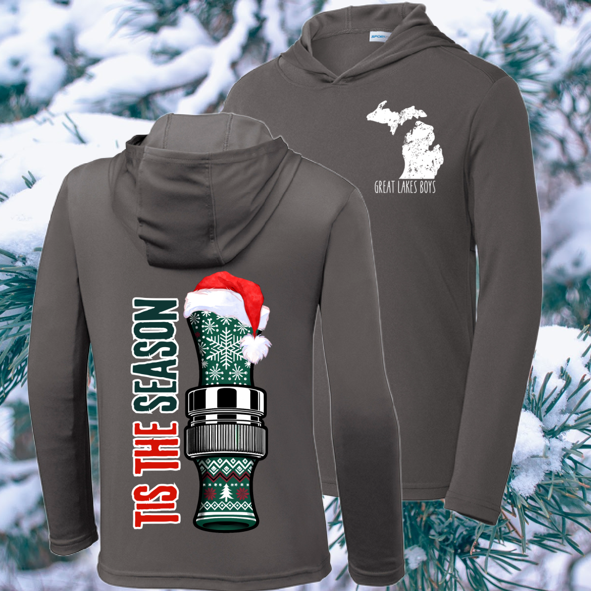 Great Lakes Boys - Tis The Season Duck Call Hooded Long Sleeve (Youth & Adult)