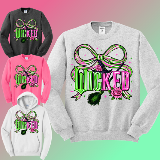 W!cked with Bow Basic Sweatshirt (Adult)