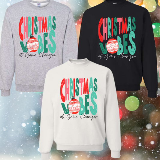 Christmas Vibes at Game Changer - Jerzees Crewneck Sweatshirt