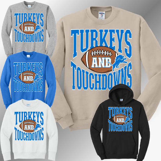 Detroit Football Turkeys & Touchdowns - Basic Sweatshirt (Adult)
