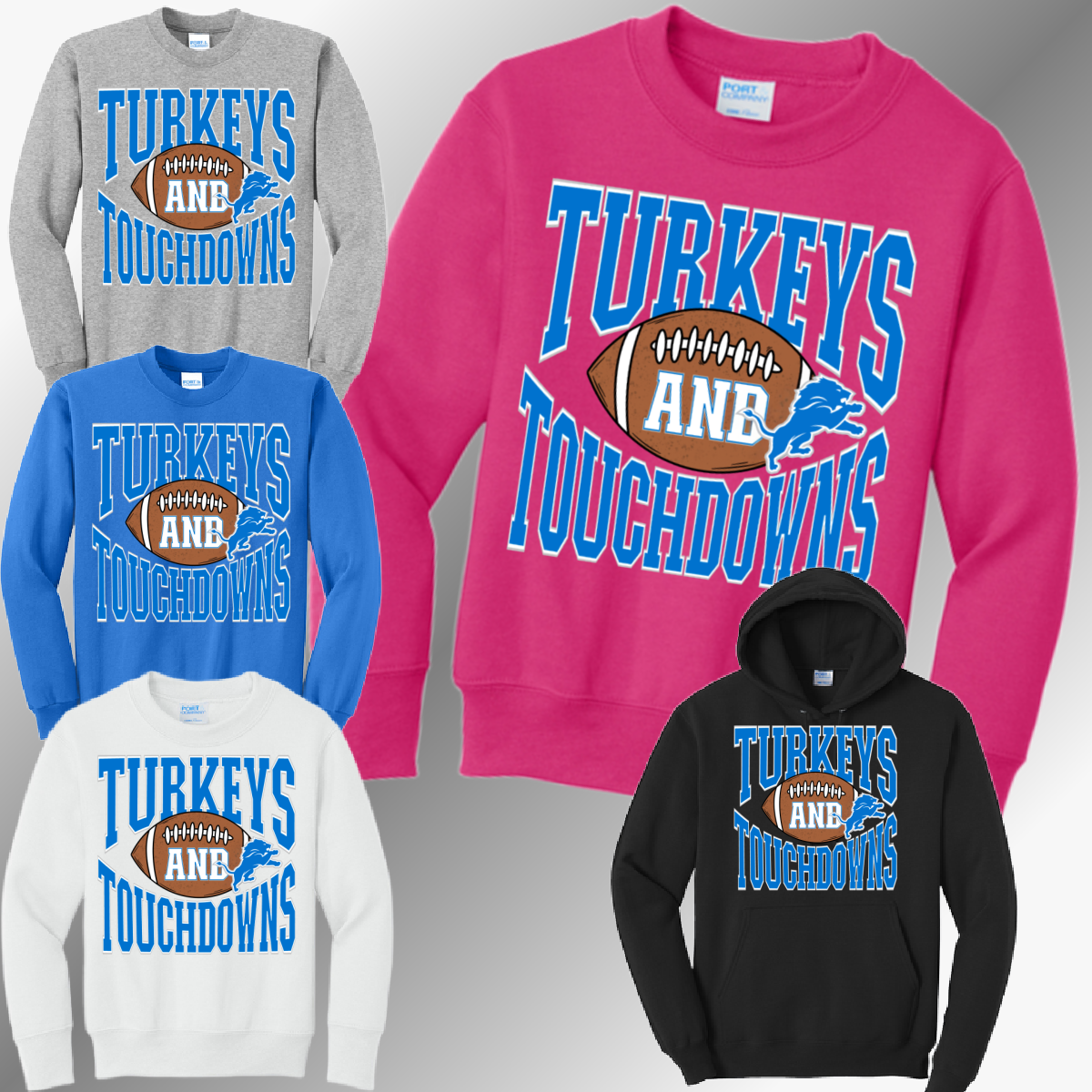 Detroit Football Turkeys & Touchdowns - Sweatshirt (Youth)