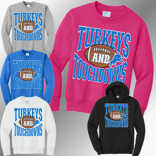 Detroit Football Turkeys & Touchdowns - Sweatshirt (Youth)