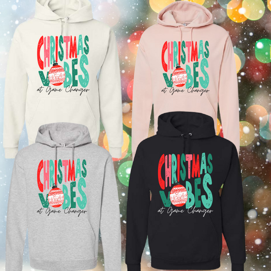 Christmas Vibes at Game Changer - Jerzees Hooded Sweatshirt