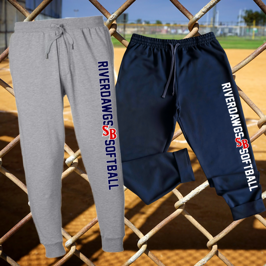 Saginaw Bay Riverdawgs SOFTBALL - Outline Font Basic Joggers (Adult)